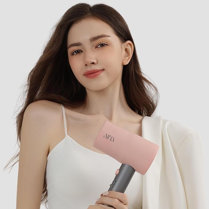 AINA Hair Dryer with Diffuser Blow Dryer for Women | Advanced Ionic Technology Ceramic Coating | Cold Shot Features Turbo Heat for Fast Drying and Shine 110V/ALCI (Misty Blush)