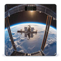 International Space Station Picture Bathroom Scale Rounded Smart Scale for Body Weight Automatic Power On/Off Weight Scales Accurate Bathroom Digital Scales for Pet Home Bedroom Kitchen