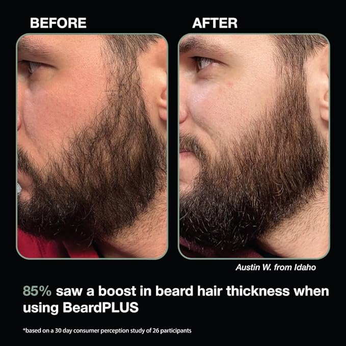 ZEUS BeardPLUS Shampoo for Men Enhanced Beard Growth &amp Hair Care Treatment with Biotin &amp Caffeine to Boost Thickness Strength Hydration and Skin Comfort (Made in USA) 6 oz.