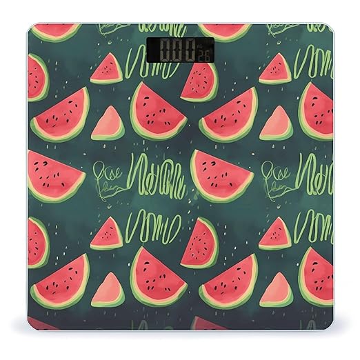 One in A Melon Bathroom Scale Large LCD Backlight Display Digital Scale Rounded Corners Body Scales Automatic Power On/Off Bathroom Scales for Home Bedrooms