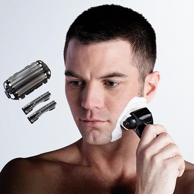 Wet/Dry Electric Shaver &amp Trimmer for Men WES9025PC Men's Electric Razor Replacement Inner Blade &amp Outer Foil Set for Panasonic ARC4 4-Blade Shaver ES-LA63AA ES-LA63-S