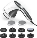 Handheld Cellulite Massager Body Sculpting Machine Cellulite Massager Electric Tool Lymphatic Massage Roller with 8 Rotating Heads &amp 2 Mesh Caps for Body Shaping &amp Lymphatic Drainage