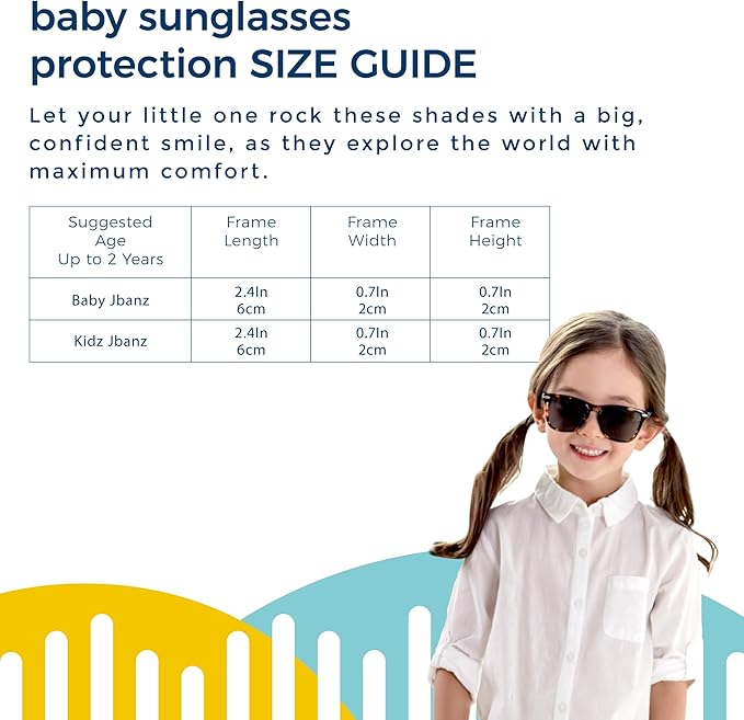BANZ Baby Jbanz Infant Sunglasses 0-24 Months - Baby Sunglasses with 100% UV Eye Protection With Glare Reduction