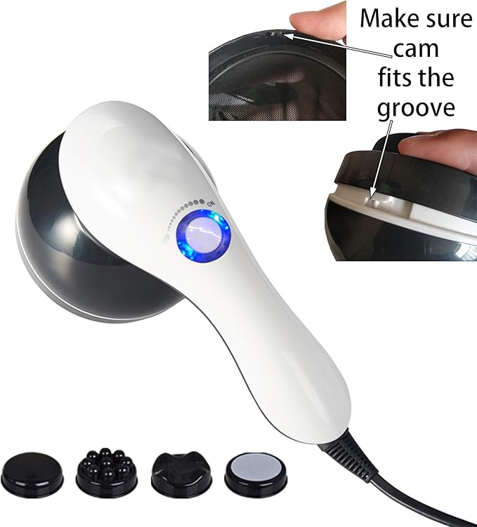 Handheld-Cellulite Massager Body Sculpting-Machine Full Body Massager Hand Held Back-Massager Electric Foot Massager Body Shaper for Women Celulitis-Remover Machine with 4 Massage Wand Attachment
