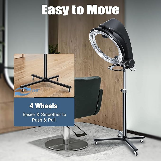 3 in 1 Infrared Hair Dryer - Professional Standing Hair Dryer with 360° Rotation Smart LCD Display &amp Adjustable Height for Salon-Quality Hair Care