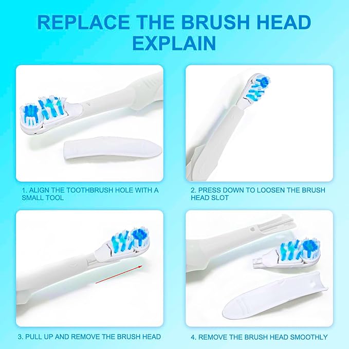 Sensitive Replacement Electric Replacement Toothbrush Heads (16 Count) Dual Clean Rotating Sets Compatible with Braun Oral B Cross Action Power