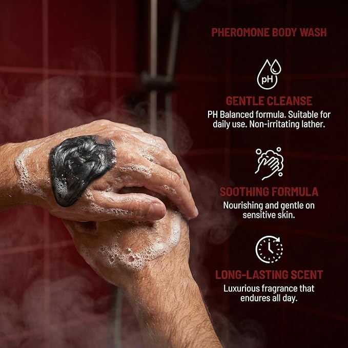 Fragrances Pheromone Body Wash for Men with Long Lasting Luxury Fragrance Infused with Pheromones for Attraction &amp Confidence Moisturizing &amp Refreshing (1)