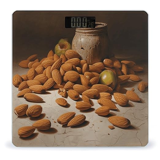 Almonds and Jars Scale for Body Weight Accurate Digital Bathroom Scale Toughened Glass High Precision Scales Smart Weight Scales with Large LCD Backlight Display Weighing Machine