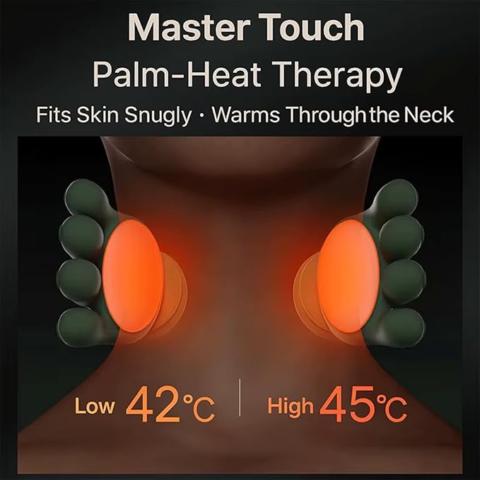 Bionic Heated Neck and Back Massager – 4D Shiatsu Deep Tissue Electric Massager with Heat Cordless Portable Design Simulated Human Hand Kneading for Pain Relief &amp Muscle Relaxation