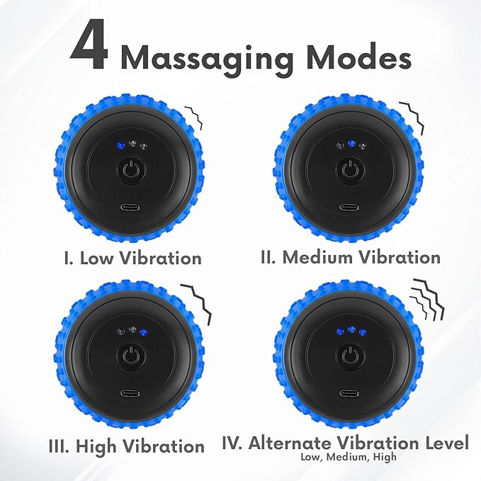 ZeenKind Vibrating Peanut Massage Ball for Plantar Fasciitis Muscle Pain Relief with 4 Speed Deep Tissue Therapy for Myofascial Release &amp Muscle Recovery Neck Back Foot Roller Massager