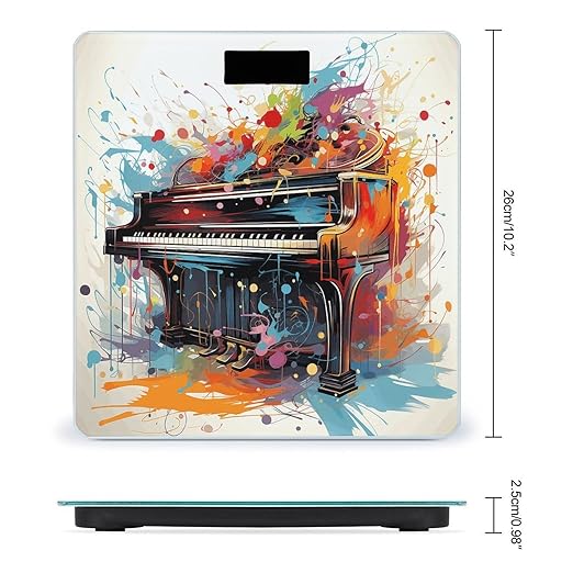 Color Music Digital Bathroom Scale for Body Weight Weighing Scale with Backlit LCD Display High Precision Measurements &amp Measures Weight Up to 180kg