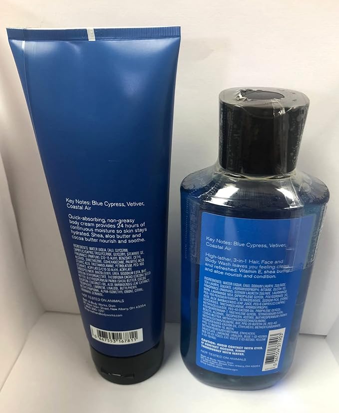 Bath &amp Body Works Men's Collection Ultra Shea Body Cream &amp 2 in 1 Hair and Body Wash OCEAN.