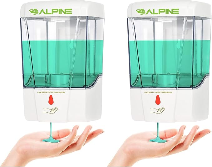 Alpine Industries Alpine Industries Automatic Transparent Gel Hand Sanitizer 700 Ml Commercial Heavy Duty White (Pack of 2)