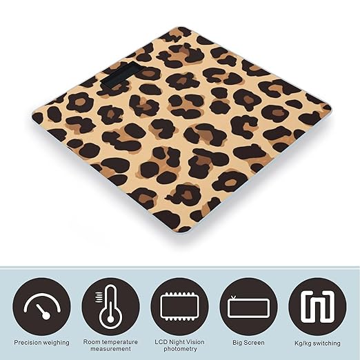 Automatic Switch Digital Bathroom Weighing Scale Smart Scale for Body Weight Cool Cheetah Leopard Print
