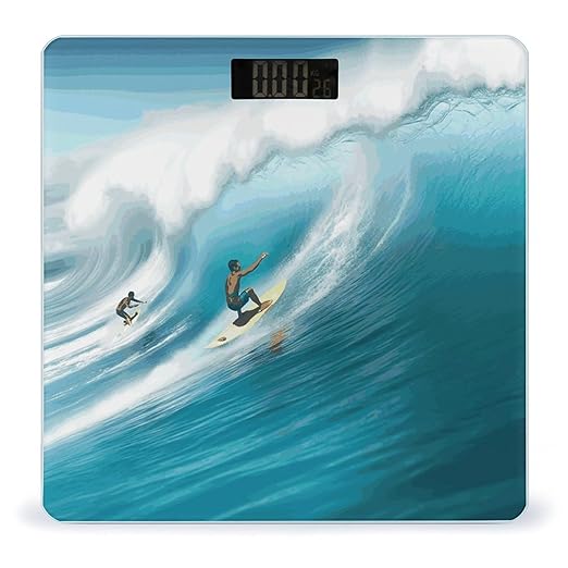 Surfing Weight Scale Large Bathroom Scales Digital Weight with Bright LED Display Non Slip Automatic Weighing Scale Fashion Weighing Machine for Body