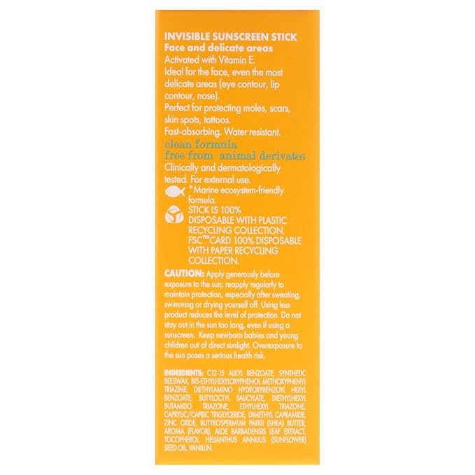 Invisible Sunscreen Stick SPF 50 Plus by Pupa Milano for Unisex - 0.4 oz Sunscreen