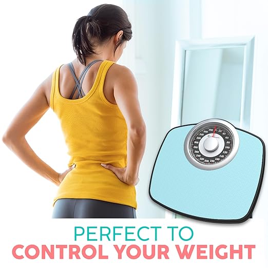 Adamson A25 Scales for Body Weight - Up to 400 LB - 5.3 Dial on 12.4 x 10.2 Platform - Anti-Skid Rubber Surface - High Precision Bathroom Scale Analog - Durable with 20-Year Assurance