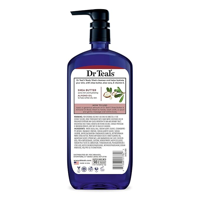 Dr Teal's Body Wash with Pure Epsom Salt with Shea Butter &amp Almond Oil 24 fl oz (Pack of 4)