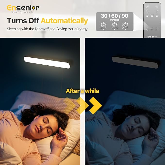 Upgraded Under Cabinet Lights Wireless 2500mAh Rechargeable Battery Operated Lights with Digital Display 130° Rotatable Magnetic Light Bar Remote Control Dimmable Stick On Light for Mirror School