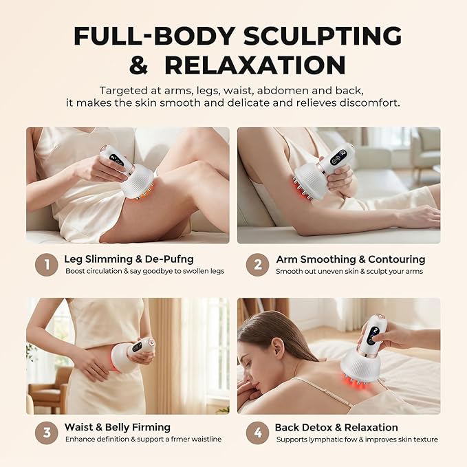 Lymphatic Drain Massager Vibrating Massager and Massage Tool Used for Muscle Relaxation in The Legs Arms and Abdomen