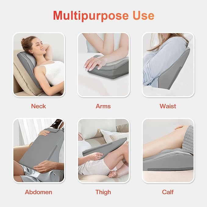 COMFIER Shiatsu Neck and Back Massager with Heat &amp Vibration 3D Deep Kneading Back Massage for Pain Relief Home Office UseGift for Her/HimGray