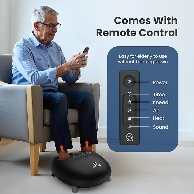 COMFIER Shiatsu Foot Massager with Heat for Plantar Fasciitis Neuropathy Deep Kneading Vibration Feet Massager for Mom Dad Men Women-Home Office Use