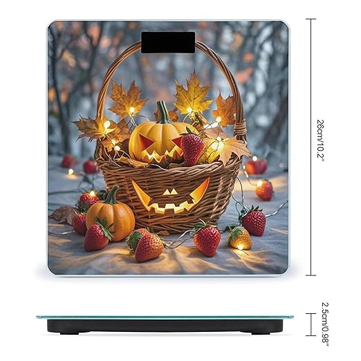 Pumpkin Maple Leaf Lantern Weight Scale Highly Accurate Digital Weighing Scale with Large LCD Display Smart Bathroom Scales for Home Bedrooms and Gift Giving