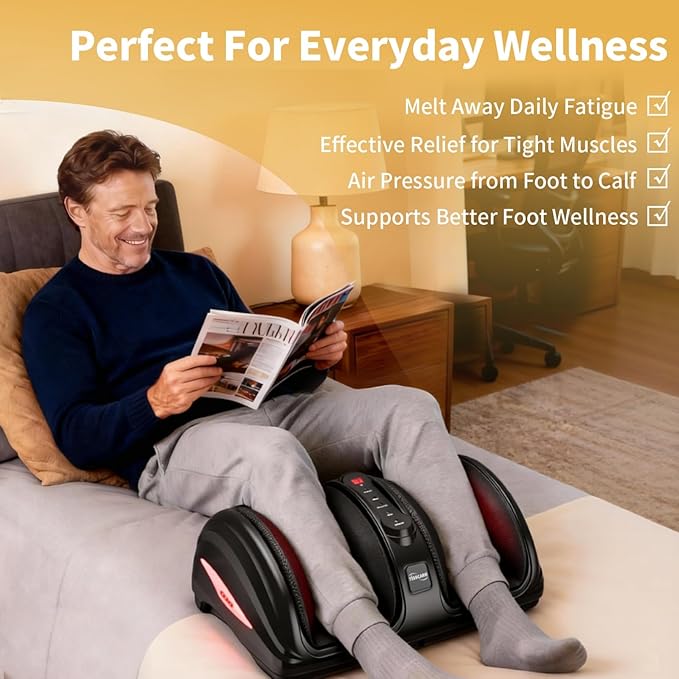 TISSCARE Foot Massager for Neuropathy: Shiatsu Feet Massager with Heat for Plantar Fasciitis Pain Relief Circulation Deep Kneading Relaxation Massage for Women Men
