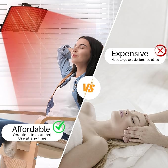 FDA-Approved Red Light Therapy for Body &amp Infrared Light Therapy Lamp (660nm/850nm) with Stand - Adjustable Moldable for Body/Skin Care with Eyes Protection Goggles