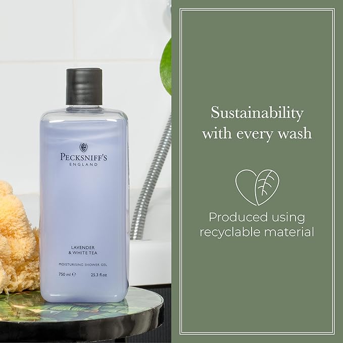 Pecksniff's Lavender &amp White Tea Moisturizing Shower Gel | 750ml / 25.36 Fl Oz