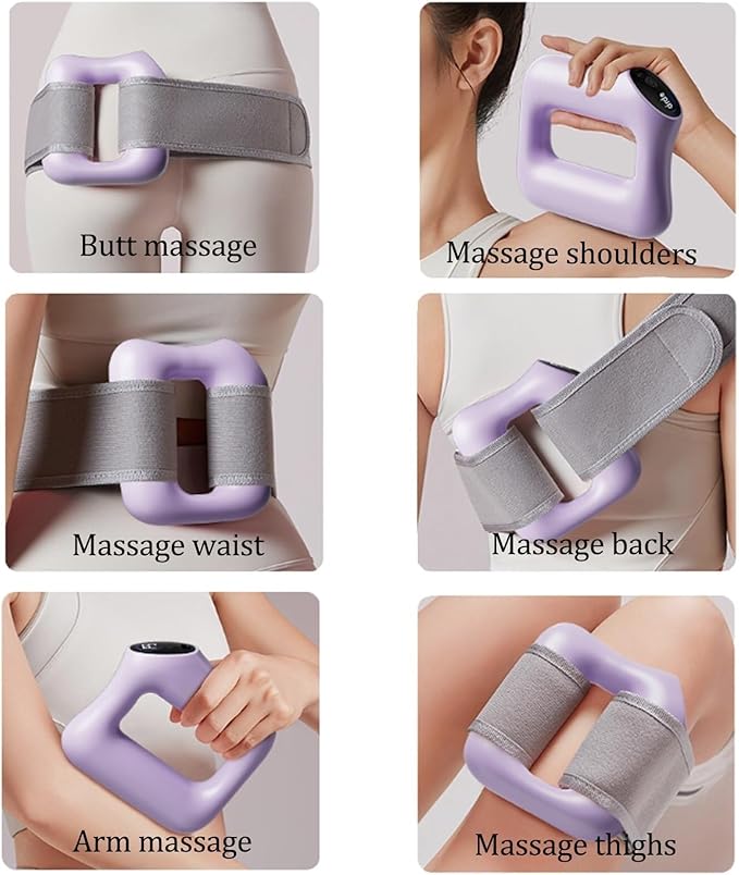 Yoga Ring Massager Multifunctional Portable Full-Body Electric Fascia Ring with Adjustable 3 Modes &amp 5 Levels of Intensity Massage for Fat Burning and Shaping(Pink+Purple)