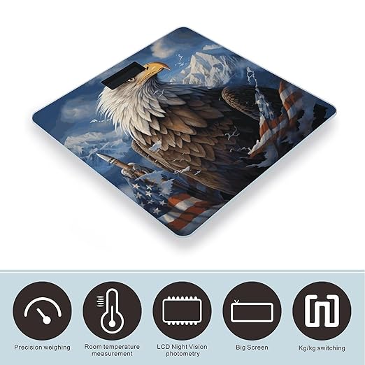 Eagle Bathroom Scale for Body Weight Bathroom Weighing Scale with Backlit LCD Display Highly Accurate Measures Weight Up to 180kg