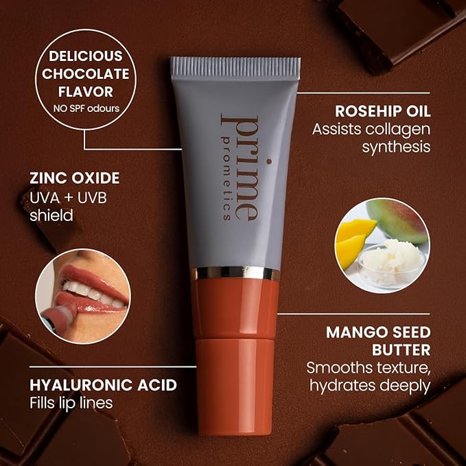 PRIME PROMETICS PrimeLip SPF 35 Lip Oil for Mature Women – UVA &amp UVB Shield – Intense Long-Lasting Hydration – Vibrant Color &amp Non-Sticky Shiny Gloss (Bright Berry)