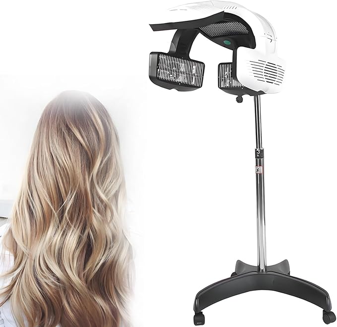 Multifunction Professional Hair Dryer High Power with 5 Heating Discs and 360° Swivel Adjustable Arm Salon Hair Color Processor Wall Mount/Floor-Standing with LCD Display vertical-110v