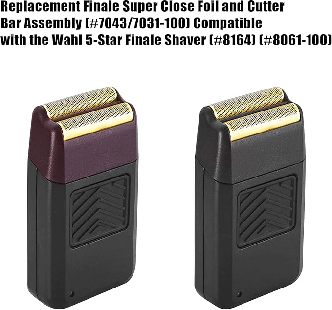 Professional 5 Star Series Finale Shaver Replacement Foil and Cutter Bar Assembly Compatible with wahl Foil Heads 7031-100/7043-100Fit for #8061 8164 Shaver (Black 3 Pack)