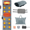 Electric Massage Mat Full Body Massage Ergonomic Vibration Mattress Chair Pad Anti-Slip Massage Cushion with Heat Massage Pad 10 Vibration Motors Timer Earplugs for Bed Chair