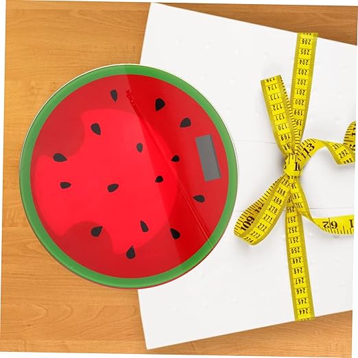FRCOLOR Cartoon Watermelon Digital Weight Scale Mini Tempered Bathroom Scale Read Display Accurate Measurement for Home Use Fun Summer Design