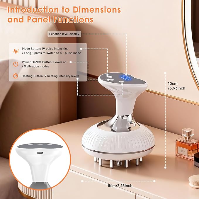 Lymphatic Drainage Massager Anti-Cellulite Massager For Body Cellulite and Thigh &amp Belly Stretch Marks Reduction Handheld Massage tools for lymphedema &amp lipedema Sciatica Nerve pain relief