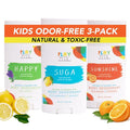 PLAY PITS - Kids Deodorant for Girls &amp Boys - Natural - Aluminum-Salt Free - Safe for Sensitive Skin - Variety Pack - SUGA SONSHINE &amp HAPPY – Clean Non-Toxic &amp Paraben Free - 2.65oz -