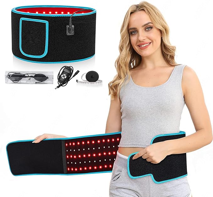 Red Light Therapy Belt 650nmLED and 850nm Therapy Pad Home Hot Compress Pain Relief Wearable with Automatic Timer for Body Back Waist Shoulder Joints Pain Relief