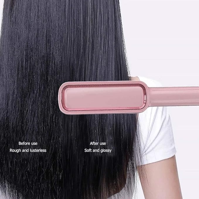 2 in 1 Electric Hot Air Comb Hair Straightener Brush Portable Multifunctional Ceramic Hair Curler Straightening Comb