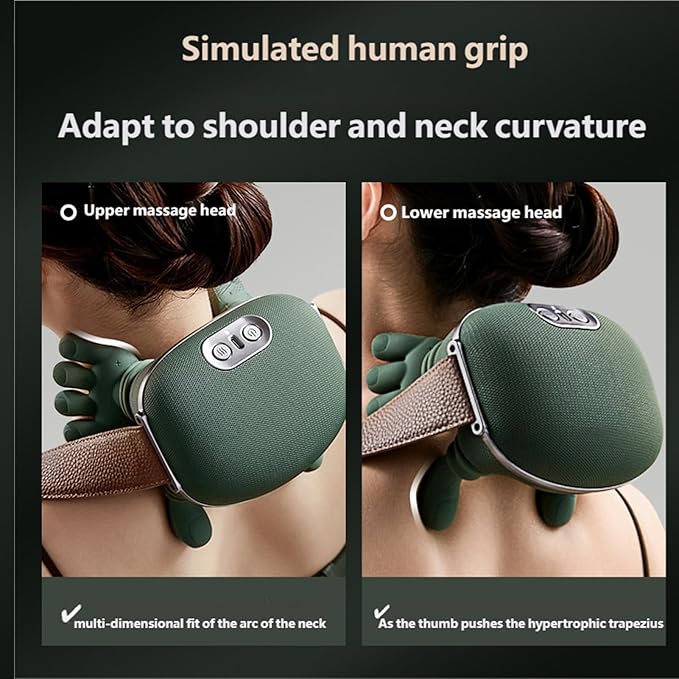 Neck and Back Massager 3 Massage Mode 2 Heat Function Heated Neck &amp Shoulder Massager Simulated Human Hand Design for Necks Back Legs Etc (1 Pc)