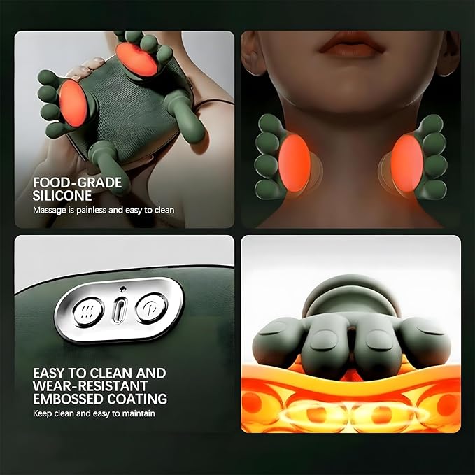Neck Massager 2026 Upgrade Shoulder Massager with Heat Shiatsu 4D Kneading Neck and Back Massager for Relief (Green)