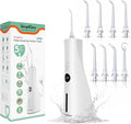 Cordless Water Flosser Oral Irrigator | 10–150 PSI Adjustable Pressure | 5 Cleaning Modes | 10 oz Tank | IPX7 Waterproof | 8 Jet Tips for Teeth Braces &amp Gums | USB-C Rechargeable (F5039W)