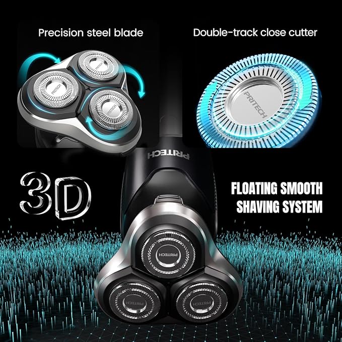 Electric Razor for Men - Rechargeable Electric Shaver for Men Rechargeable Waterproof Wet Dry Cordless Razor