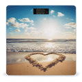 Heart Shape Romantic Beach Weight ScaleClear LED Display Bathroom Digital Weighing ScaleTempered Glass Digital Bathroom Scale for Body Weight Capacity Up to 400 Lbs