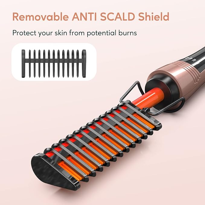 Terviiix Flat Iron Hair Straightener 1-3/4 Inch Wide Plate &amp Terviiix Electric Hot Comb for Lace Front Wigs Pressing Combs for Black Women Hair