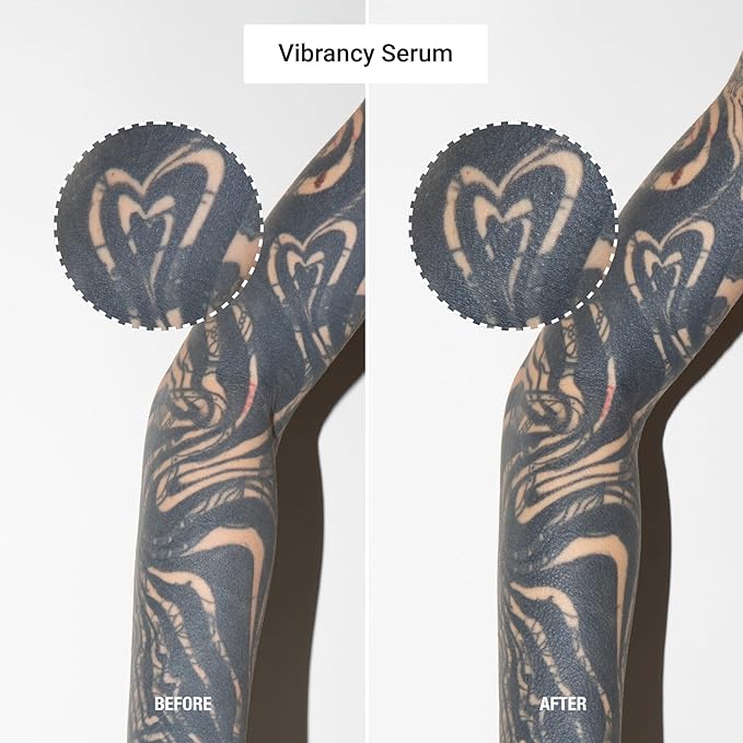 Stories &amp Ink Tattoo Care | VIBRANCY SERUM for Healed Tattoos | Brightening Treatment to Enhance Ink Color &amp Restore Faded Tattoo Pigment Lightweight Hydrating Aftercare 60 mL / 2 Fl Oz