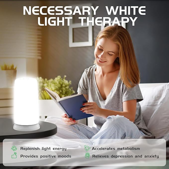 iKeener Green Light Therapy Lamp for Migraines10000 Lux Mood&ampEnergy Enhancing Light Therapy Lamp for HeadachesInsomniaAnxiety ReliefRelaxationAdjustable Warm White&ampGreen Brightness