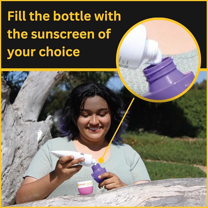 Sunscreen Applicator - Refillable Roll On for Kids &amp Adults Mess-Free Sunscreen Roller &amp Sponge Dispenser Portable Sun Protection Ideal for Travel &amp Outdoor Use (Olive Beige 2 pack)